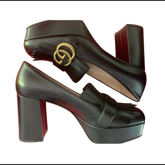 black gucci platform heels